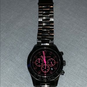 Michael Kors Watch Black with Pink interior.
